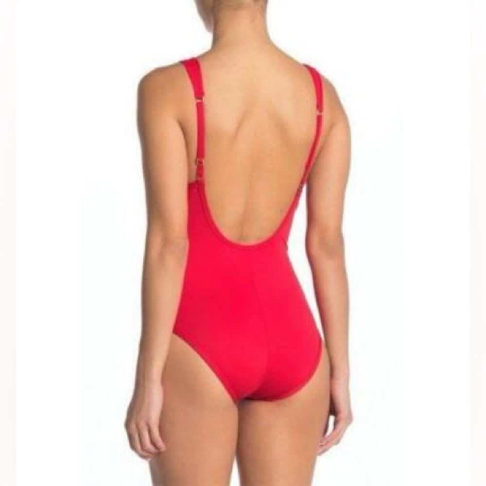 La Blanca L8446 Women's Red Flame Tied and True One-Piece Swimsuit Size XL - Picture 2 of 9